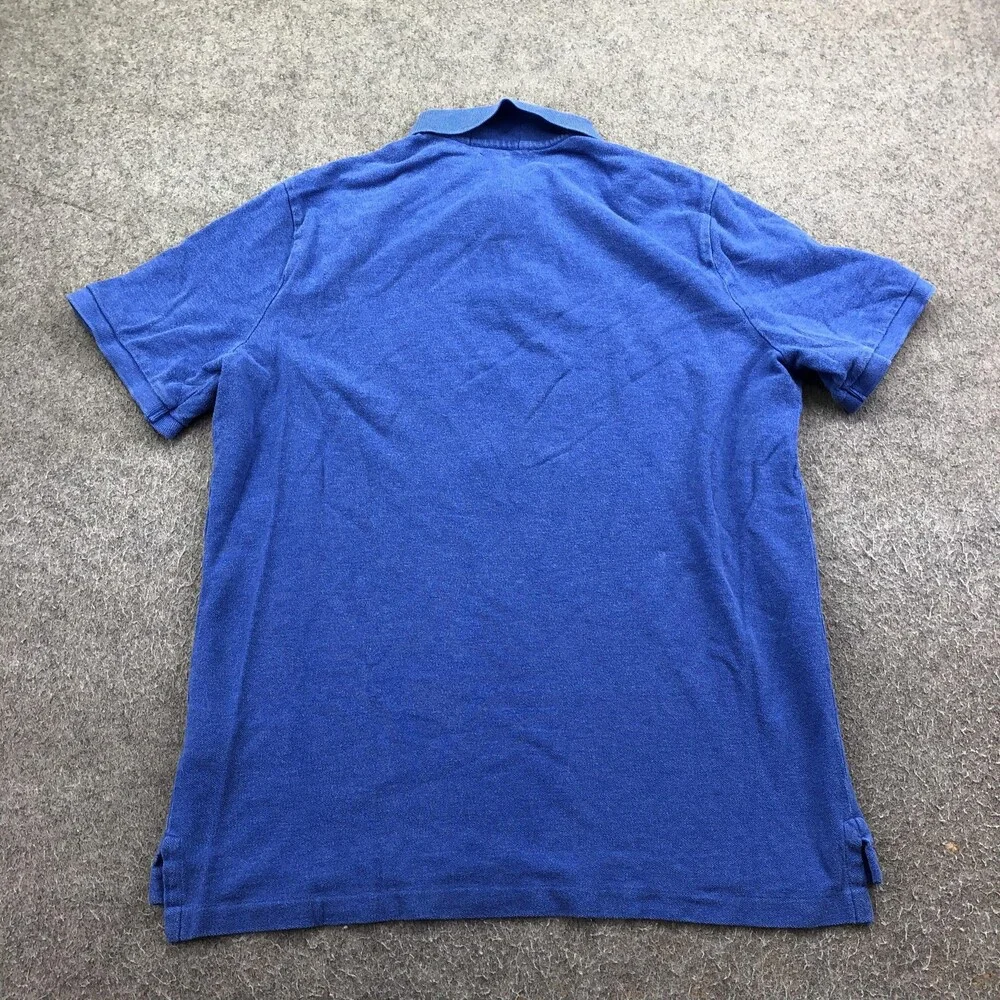 Polo Ralph Lauren Polo Shirt Mens Medium Blue Solid Pony Logo Knit Casual
